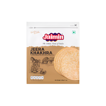 Jaimin Jeera Khakhra 200g pack – Indian cumin snack available in UK